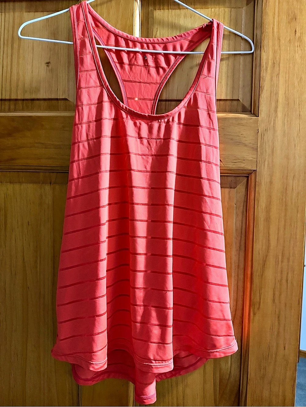 ZYIA Striped Racerback Tank in coral orange Like New XL